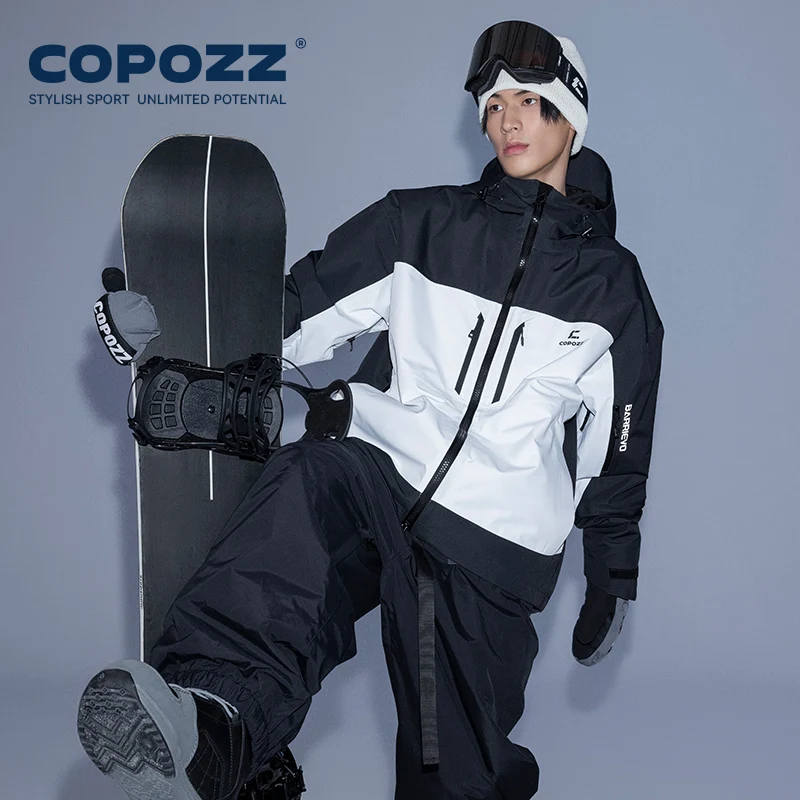 COPOZZ Wearable Ski Coats Warm Women Men Tracksuit Hooded Snowboard Clothes Permeable Female Outerwear Windproof Ski Jacket