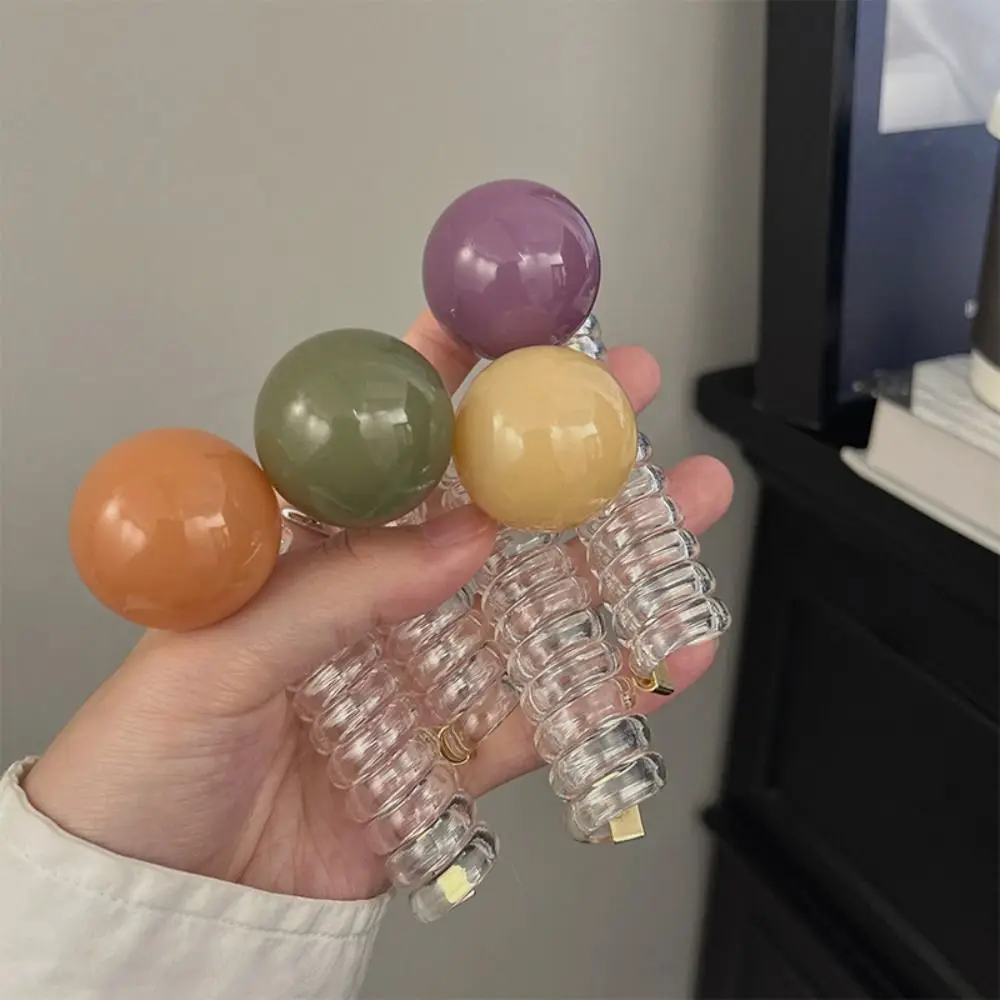 

Sweet Ball Telephone Wire Hair Band Elastic Candy Color Spiral Coil Hair Rope Ins Style Creative Stretch Hair Loop Daily