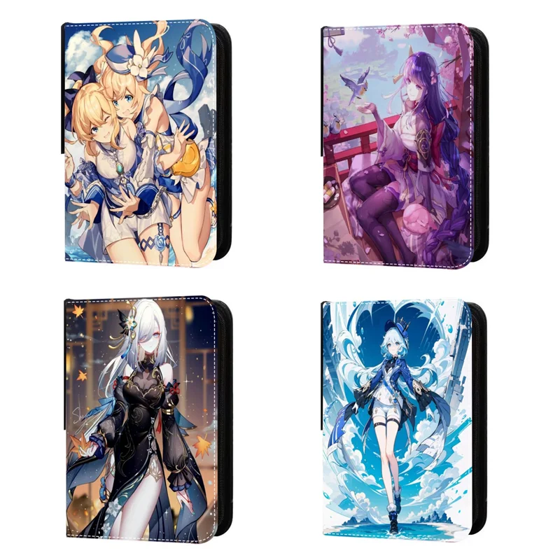 

Genshin Impact Card Binder Book Collection Cards Holder Anime Card Album with 50 Inner Pages Zipper Hold Up To 900 Cards Gift