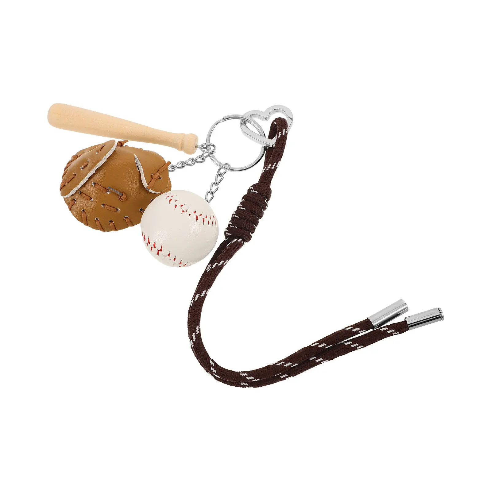 Baseball Keychain Baseball Glove Bat Ball Braided Rope Backpack Pendant Decorative Chain Sports Charm Gift for Coaches