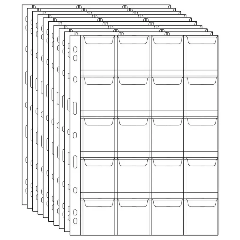 

Книга для сбора монет, страница для сбора монет из ПВХ, 20 карманных наборов для монет, 12 шт.