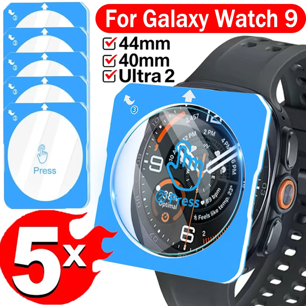 Screen Protectors for Samsung Galaxy Watch 9 40mm 44mm Ultra 2 Tempered Glass Protective Films Auto-alignment Installation Kit