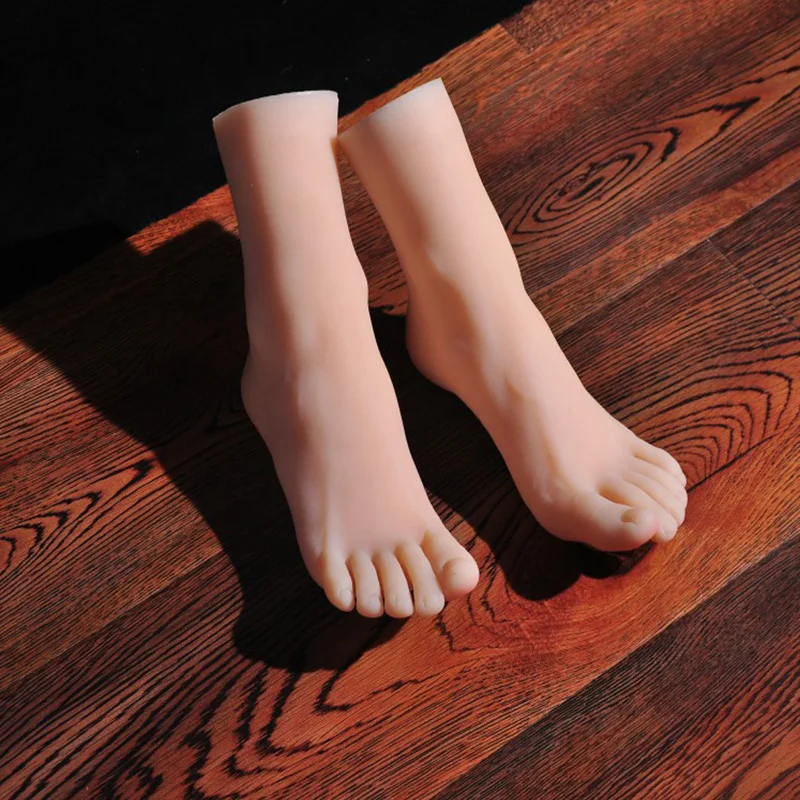 Female Silicone Foot Model Mannequin Simulation Nail Practice Feet Fetish For Manicure Photograph Shoes Socks Display