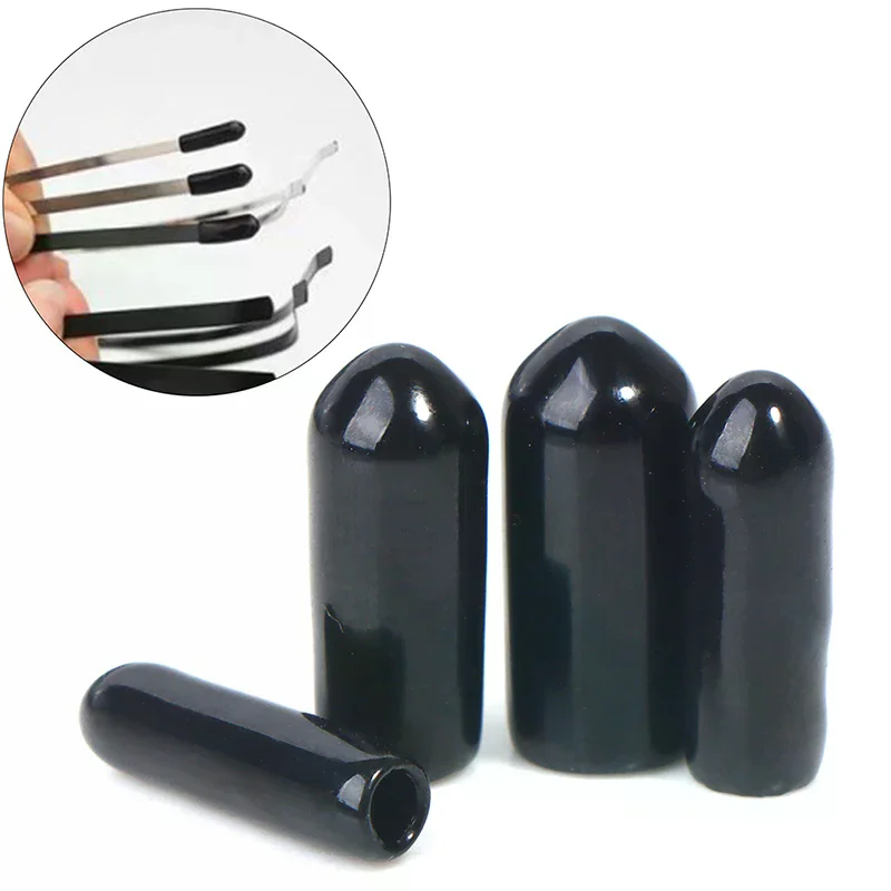 [YU]200pcs Rubber Round End Cap Cover For Pipe Screw Thread Protector Push-fit Caps Diy Headband Accessories
