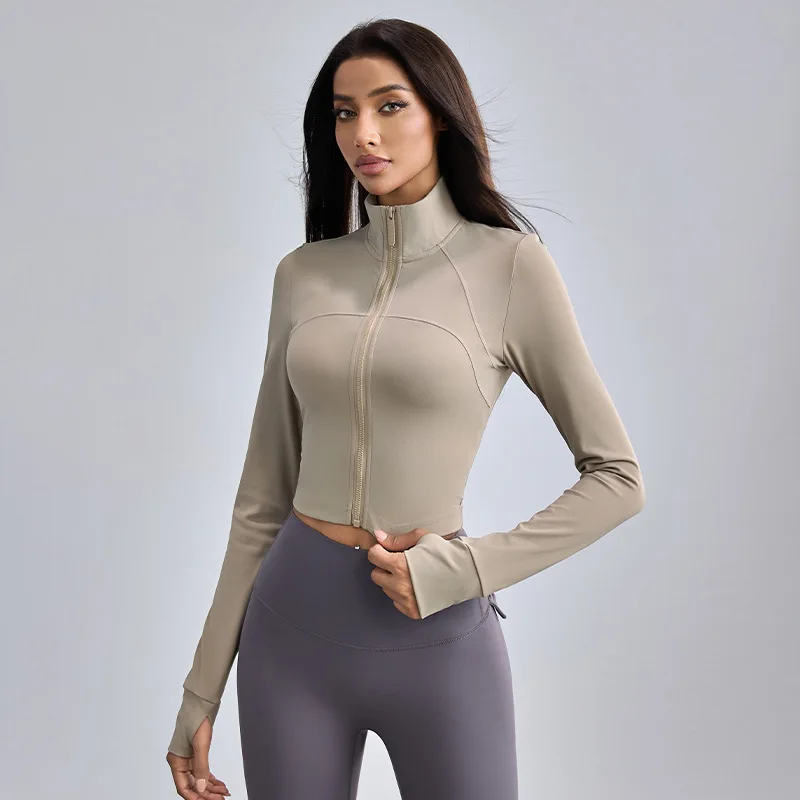 

Женская одежда для фитнеса с длинными рукавами, спортивная тренировочная куртка для бега, йоги, теплая утолщенная осенне-зимняя куртка WT3226