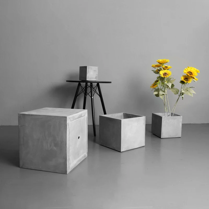 

Outdoor cement flower pot planting box flower slot outdoor courtyard flower green plant bonsai pot square magnesium mud