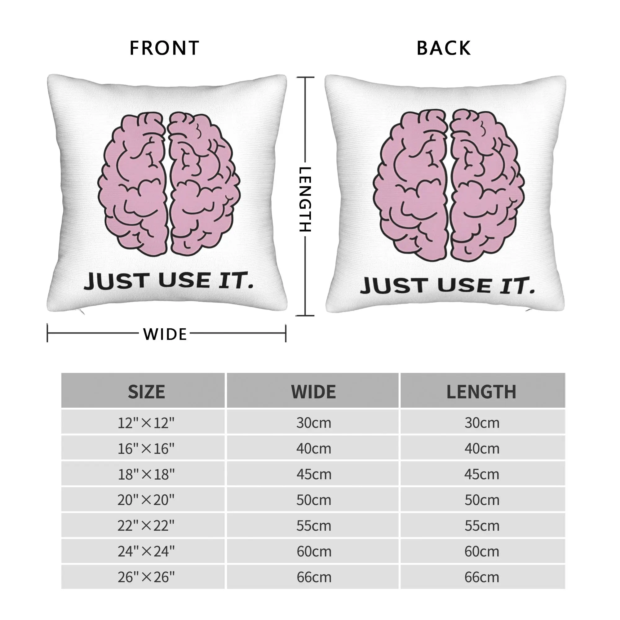 Just Use It Brain Meme Square Pillow Case Polyester Decorative Pillow  , Awesome Pillowcase