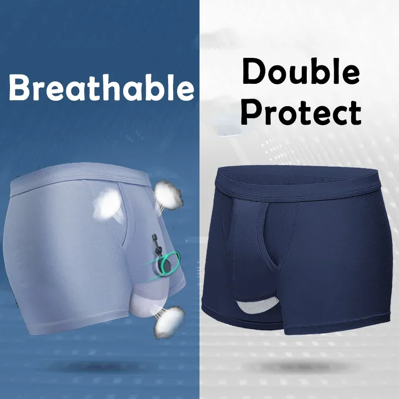 Man Sexy Underwear Penis Pouch Shealth Foreskin Long Physical Therapy Open Hole Boxers Enhance Underpant Lingerie Briefs Panties