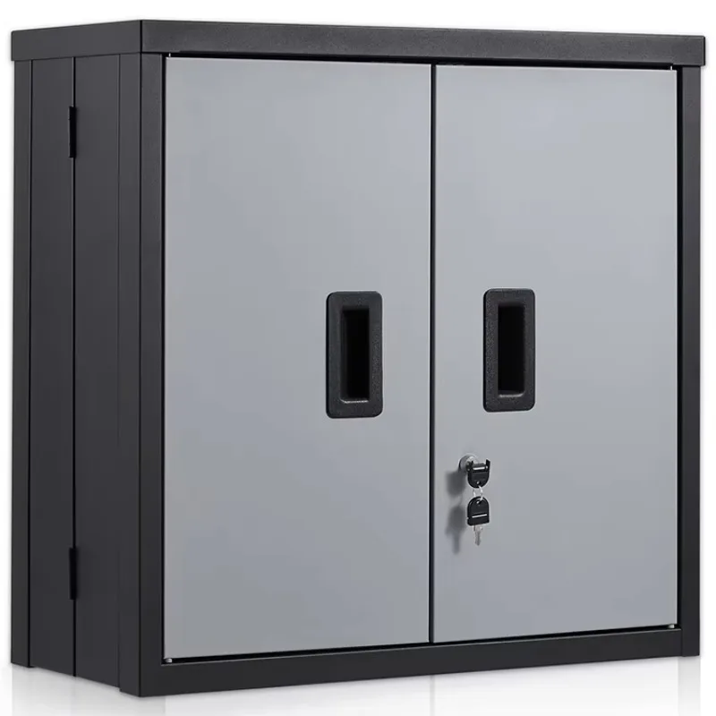 Foldable Wall Cabinet Metal Locker With Adjustable Shelf For Home Garage And Small Space Storage Organization