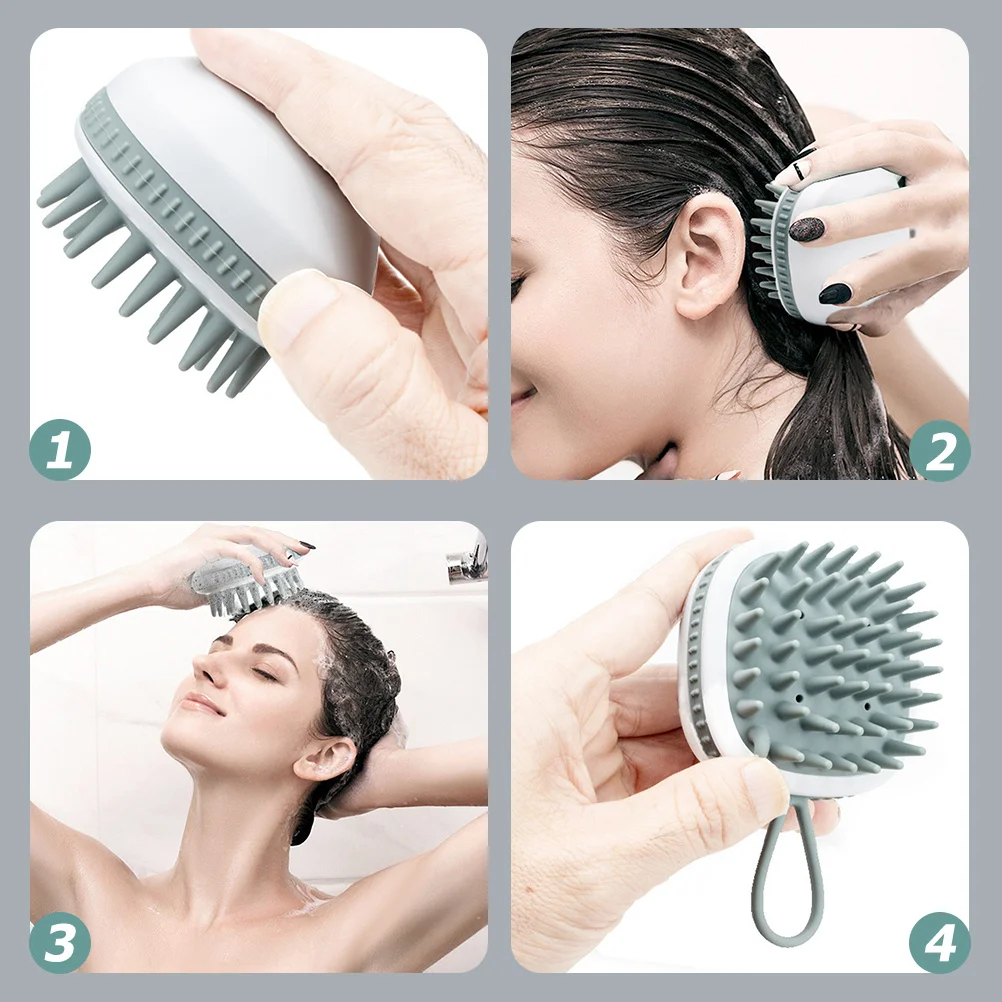 

2Pcs Silicone Shampoo Brushes Soft Scalp Massager Hair Scrubber Comfortable Gentle Scalp Cleaning Dandruff Removal Hair Growth