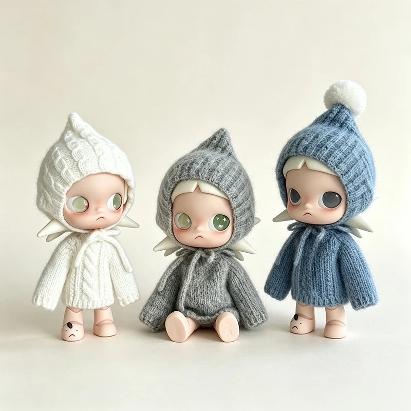 1/8 BJD Doll Clothes for Zsiga, Autumn Cute Multi-color Knit Sweater and Elf Hat 2Pcs Set, Forest Style Doll Outfit