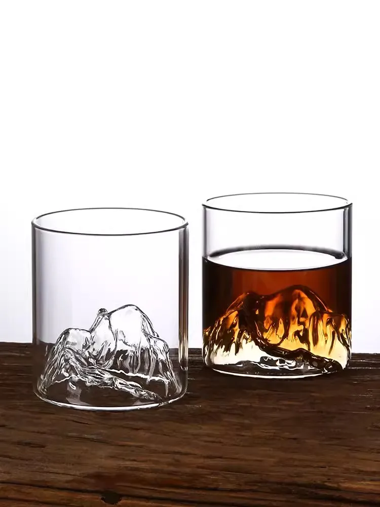 Japanese Whisky Glass Cup Creative Iceberg Design Glass Cup Mountain Water Glass Glacier Mug Fuji Artwork Gift