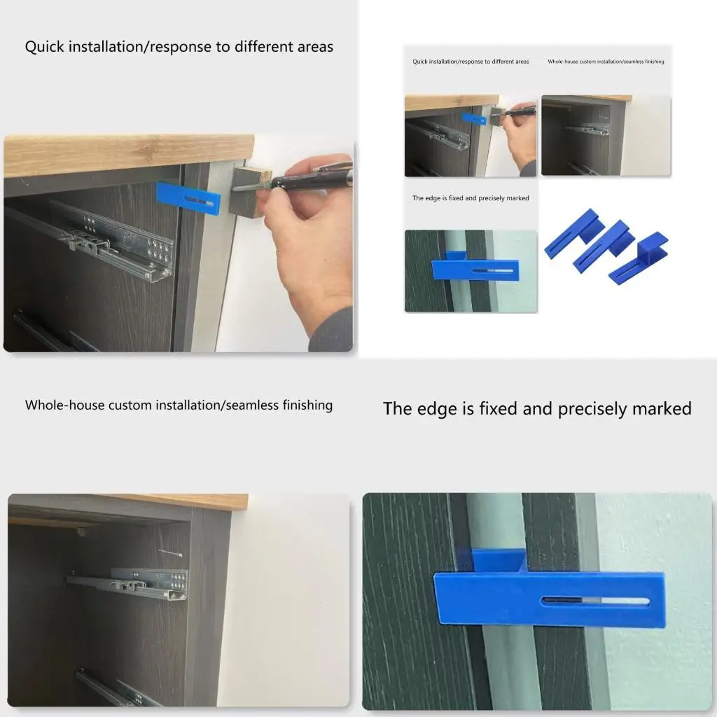 

M17D 3pcs Professional Edged Clamp Fixing Clip With Built In Marking System For 18mm Cabinet Panel Plastic Construction