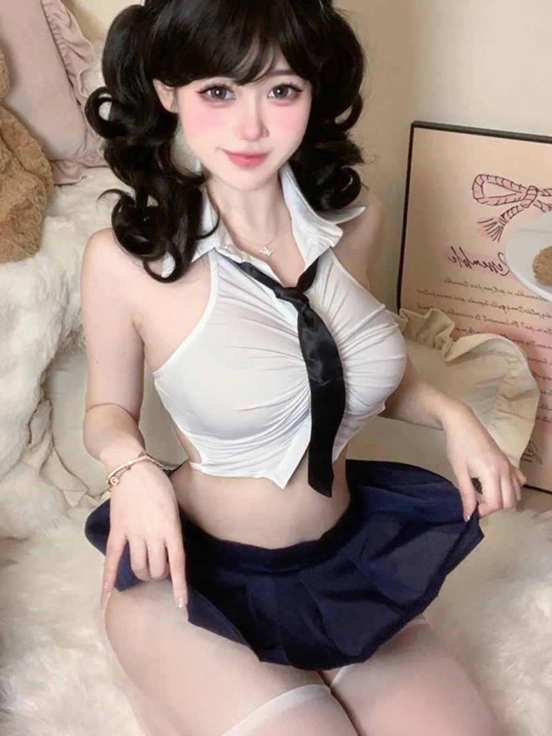 

Сексуальный короткий топ Pure Desire, плиссированная академическая юбка из двух предметов, сексуальная униформа Pure Desire, модные милые женские юбки, новинка 2025 года, K54M