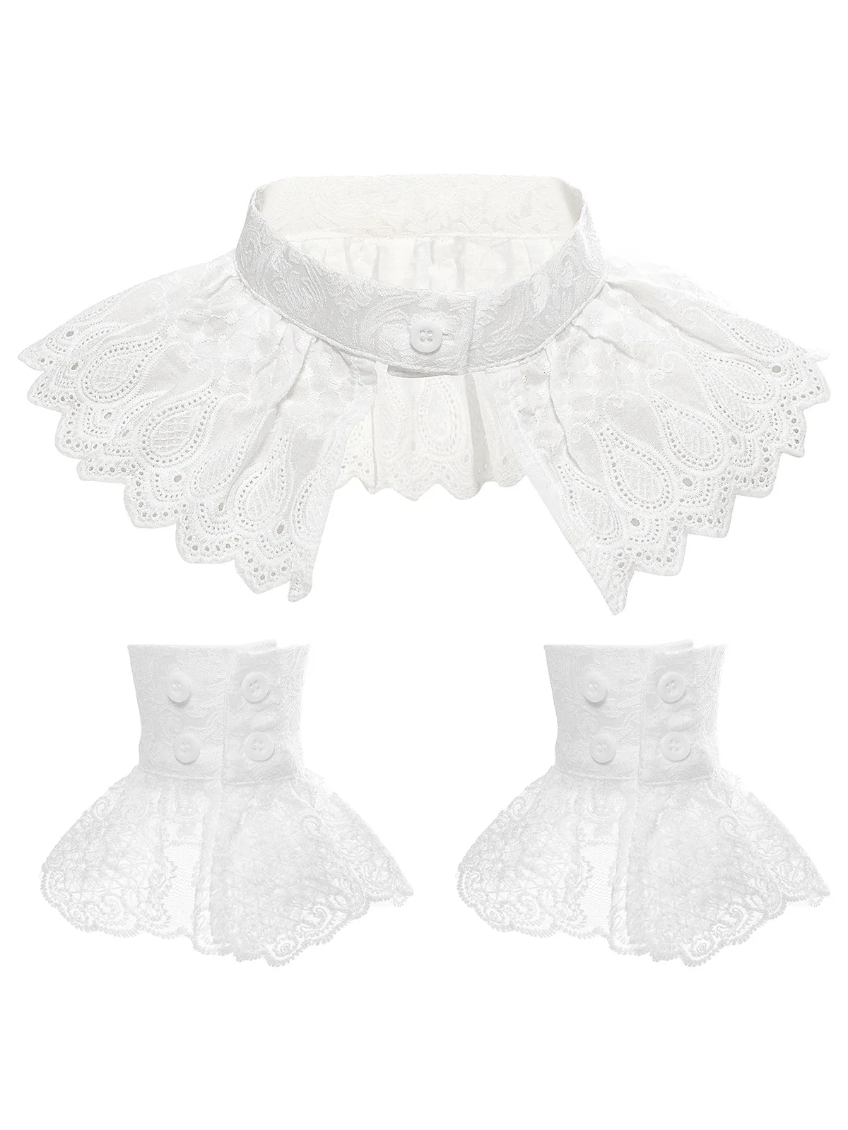 

Белый кружевной воротник для женщин и мужчин, средневековый костюм, набор ложного воротника