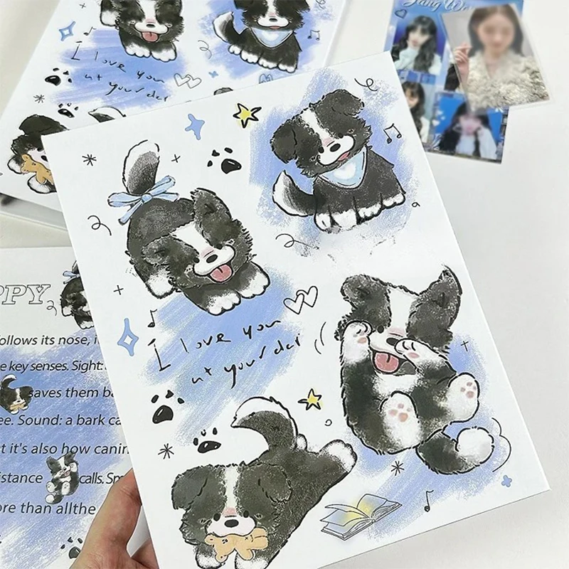 A5 Binder Korea Kpop Idol Photo Album Cute Line Dog Photocard Holder Photo Card Binder Loose-Leaf Photographs Collect Book Album