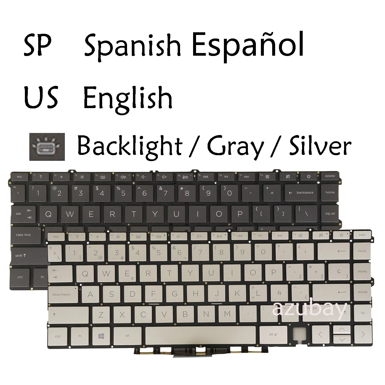 

US Spanish Keyboard for HP ENVY x360 13z-ay000 15-eu000 15-eu100 15m-eu00 2 in1, 15-es0000 15m-es0000 15m-es1000 2 in1, Backlit