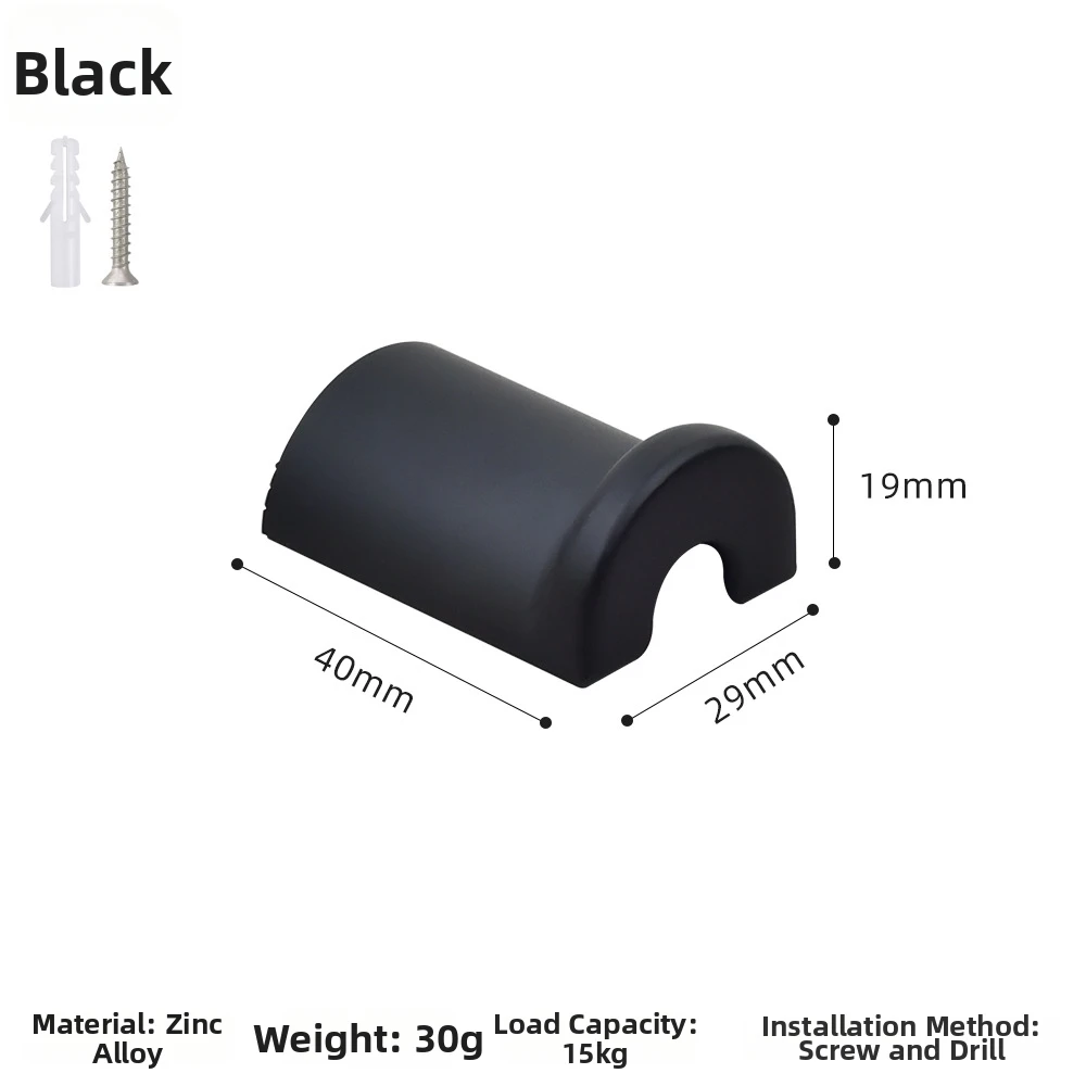 Entryway Storage Nickel Brushed Zinc Alloy Wall Hook Wall Mounted Storage Hook Hook Modern Curve Rust Resistant