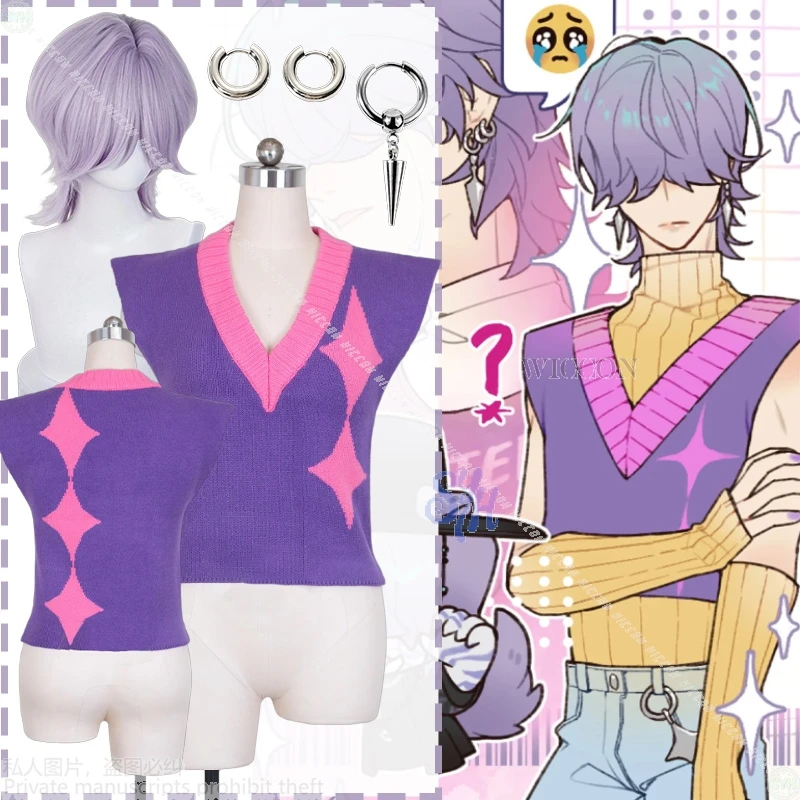 Kpop Demon Anime película Cosplay Saja Boys Mystery SODA POP disfraz Kawaii encantador chaleco púrpura suéter ktalindo disfraz de Halloween