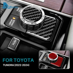 Real Soft Carbon Fiber Sticker For Toyota Tundra 2022 2023 2024 2025 Car Multimedia Button Knob Cover Interior Trim Accessories
