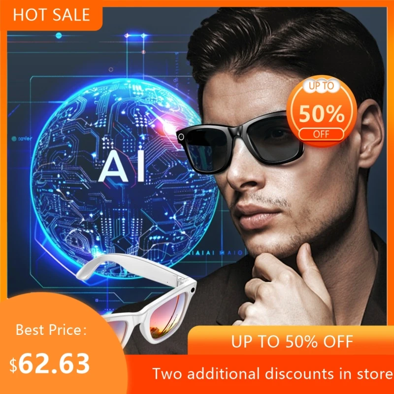 

AI Intelligent Camera Recognition WiFi 4 Call Translation Music Playback Listening High-definition Anti Shake Glasses New 2026