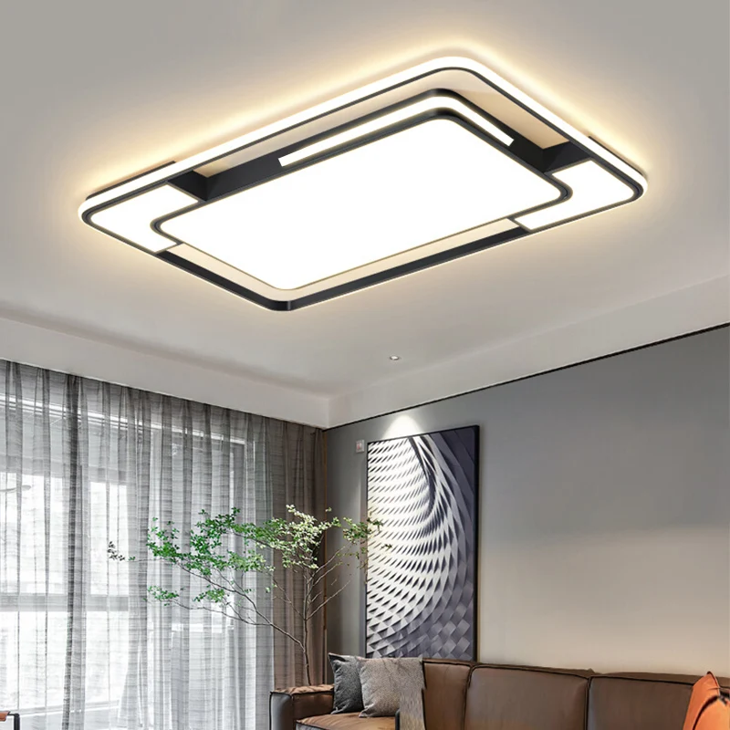 Remote Control Living Room Lights Square Creative LED Ceiling Lamp Bedroom Ceiling Pendant Lamp Indoor Home Dining Room Lighting