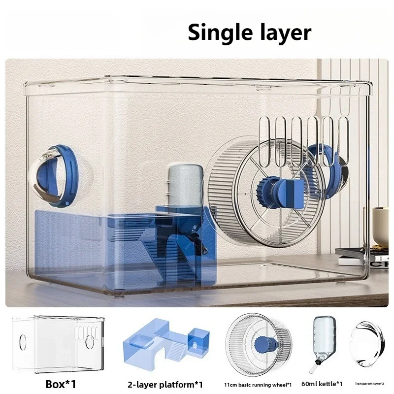 Hamster Cage Luxury Villa Syrian Hamster Large Space House Pets Small Acrylic Transparent Nest Pet Products Accessories view 4