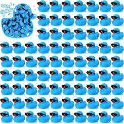 1-100pcs Blue Mini Rubber Ducks in Bulk with Sunglasses Duck Gifts Mini Bath Ducks Small Duck Float Pool Ducks Bulk Toys
