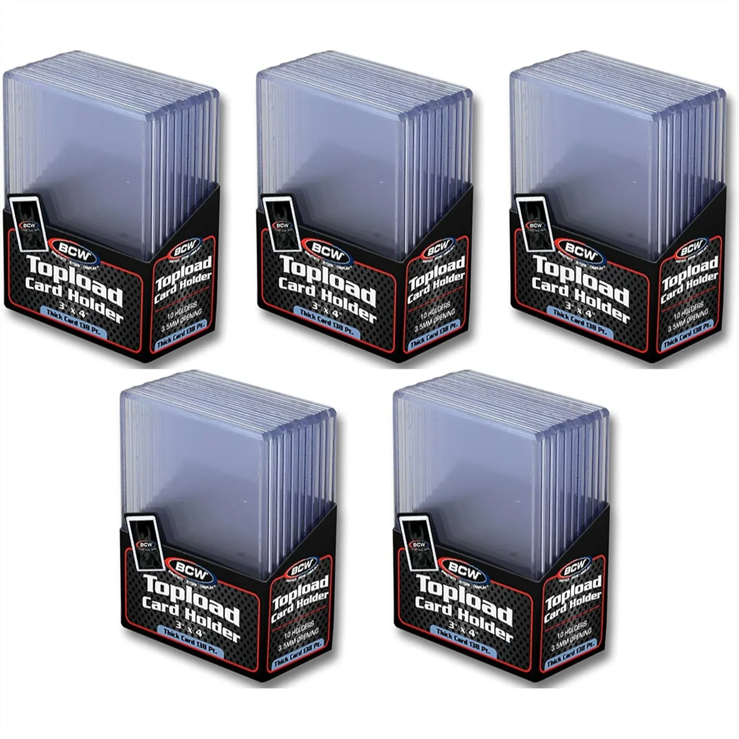 

Toploaders for Memorabilia, Jersey, Patch, and Relic Cards, 138 PT Thick Rigid PVC Toploaders, Pack of 50