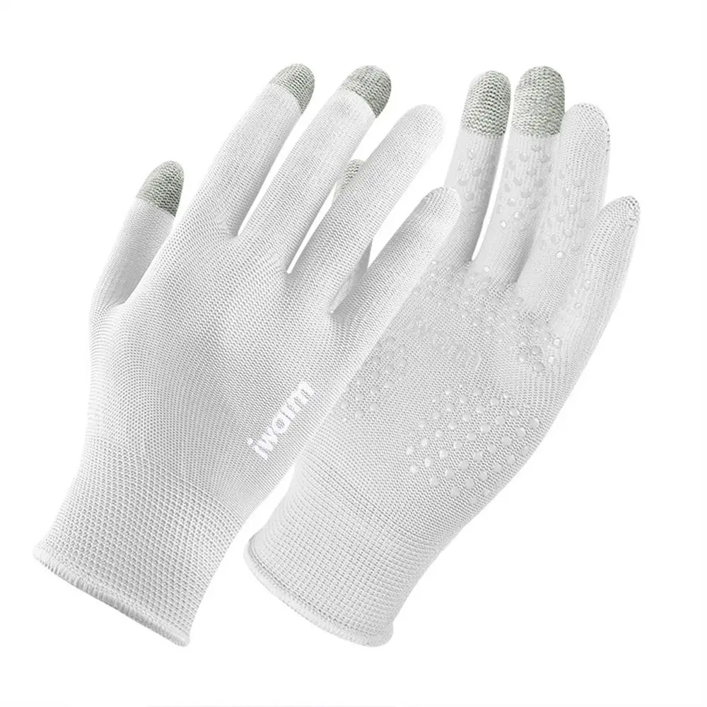 Breathable Thin Five Fingers Touch Screen Anti UV Letter Climbing Women Sunscreen Gloves Korean Mittens Men Gloves