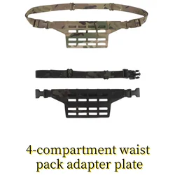 Hunting waist bag buckle adapter panel with 4 grids and 4 columns MOLLE mounting for outdoor gaming