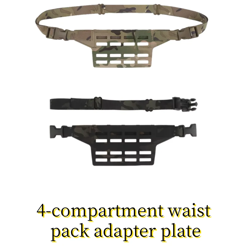 Tactical waist bag buckle adapter panel with 4 grids and 4 columns MOLLE mounting for outdoor gaming