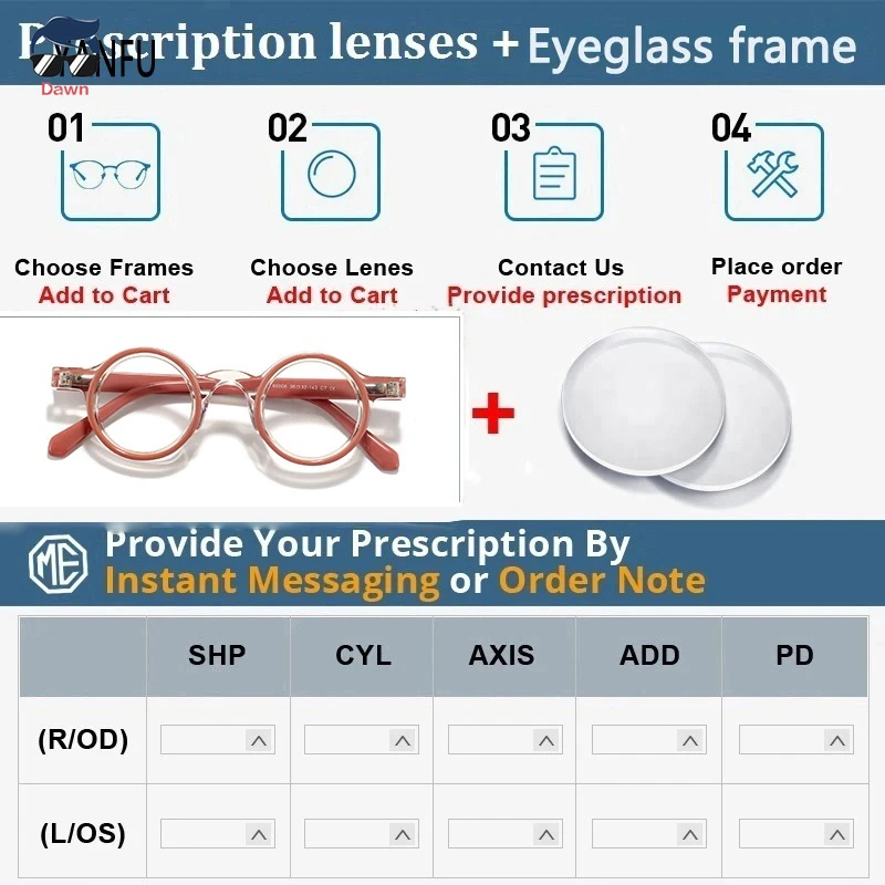 نظارات دائرية بلونين | إطارات خلات كلاسيكية للجنسين مع عدسة ضوء أزرق ثلاثية الأبعاد متوافقة مع وصفة طبية ثلاثية الأبعاد