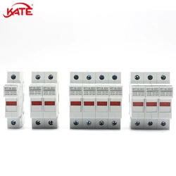 1P 2P 3P 4P DIN Rail Fuse Base RT18-32 Solar DC500V 1A 2A 3A 4A 5A 6A 8A 10A 16A 20A 25A 32A For 10X38 Fuse With Indicator Light