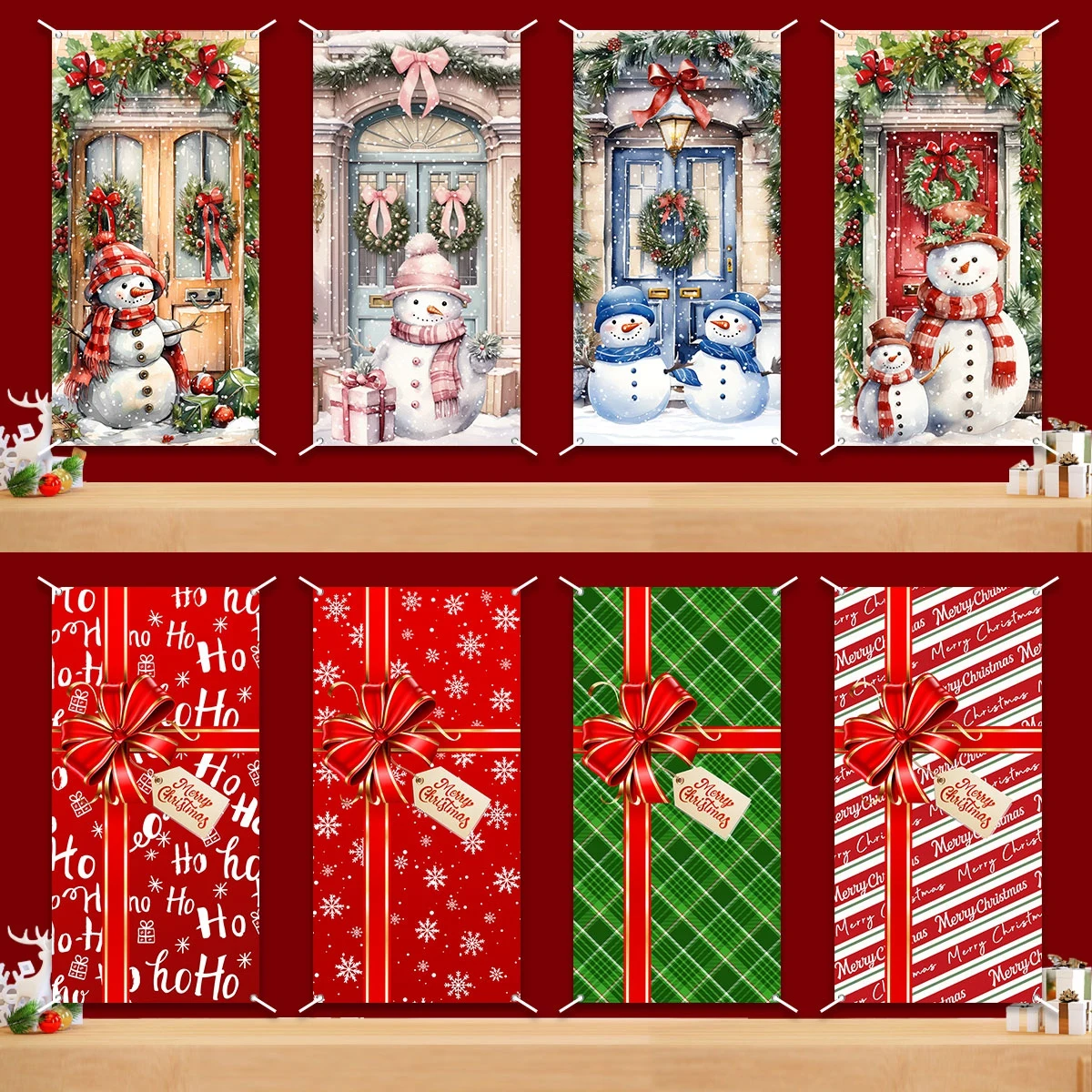 Christmas Hanging Flag Christmas Decoration For Home 2024 Xmas Door Banner Porch Sign Ornament Navidad Natal New Year Gift 2025