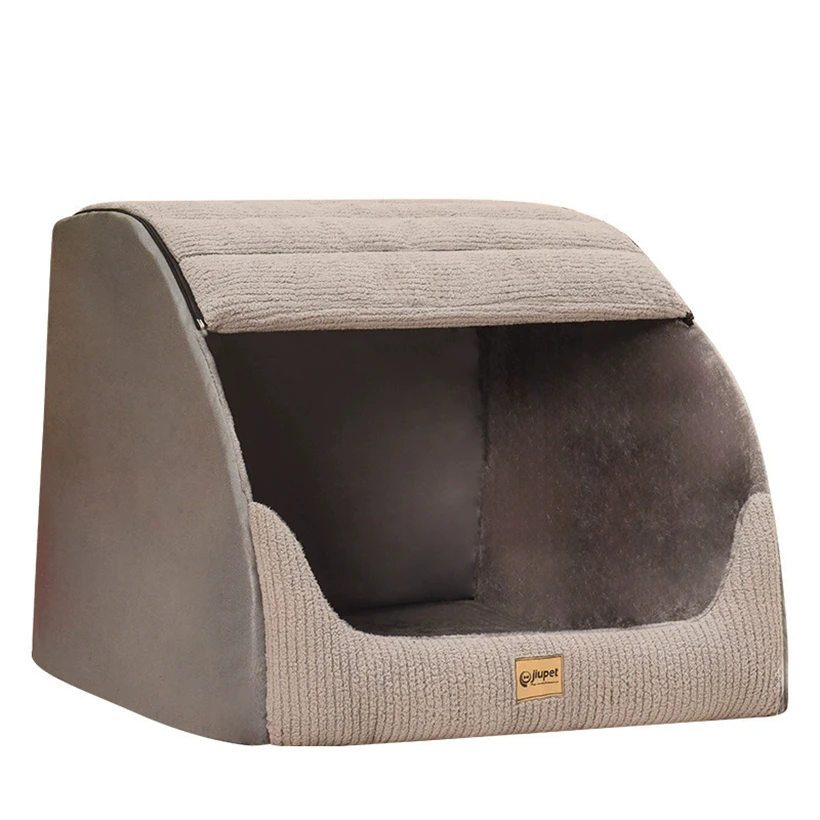 Soft Cozy Pet Sleeping Bed for Dogs And Cats with Removable Hole Warm Cat Kennel Non-Slip Mat Winter Dog House for Kitten Puppy