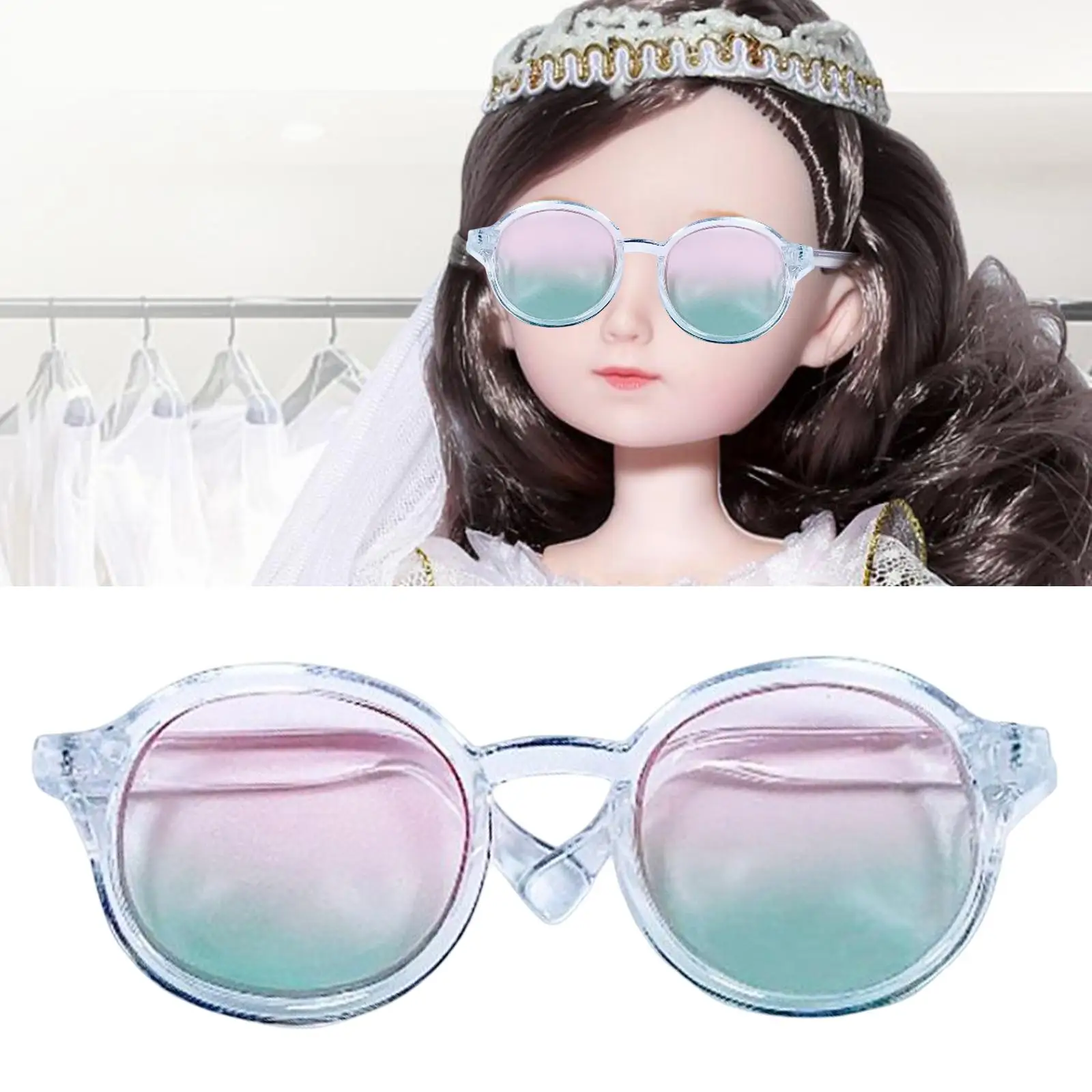 2x1/6 Doll Sun Glasses Dress up Glasses Round for 12 inch Doll Pink