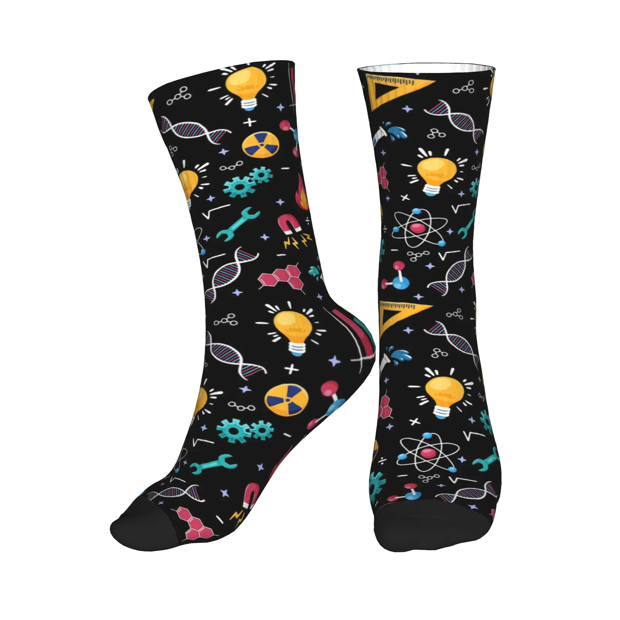 

Носки All Seasons STEM с иконками, узорами, на тему науки и инженерии, спортивные, средней длины, модные, для мужчин и женщин