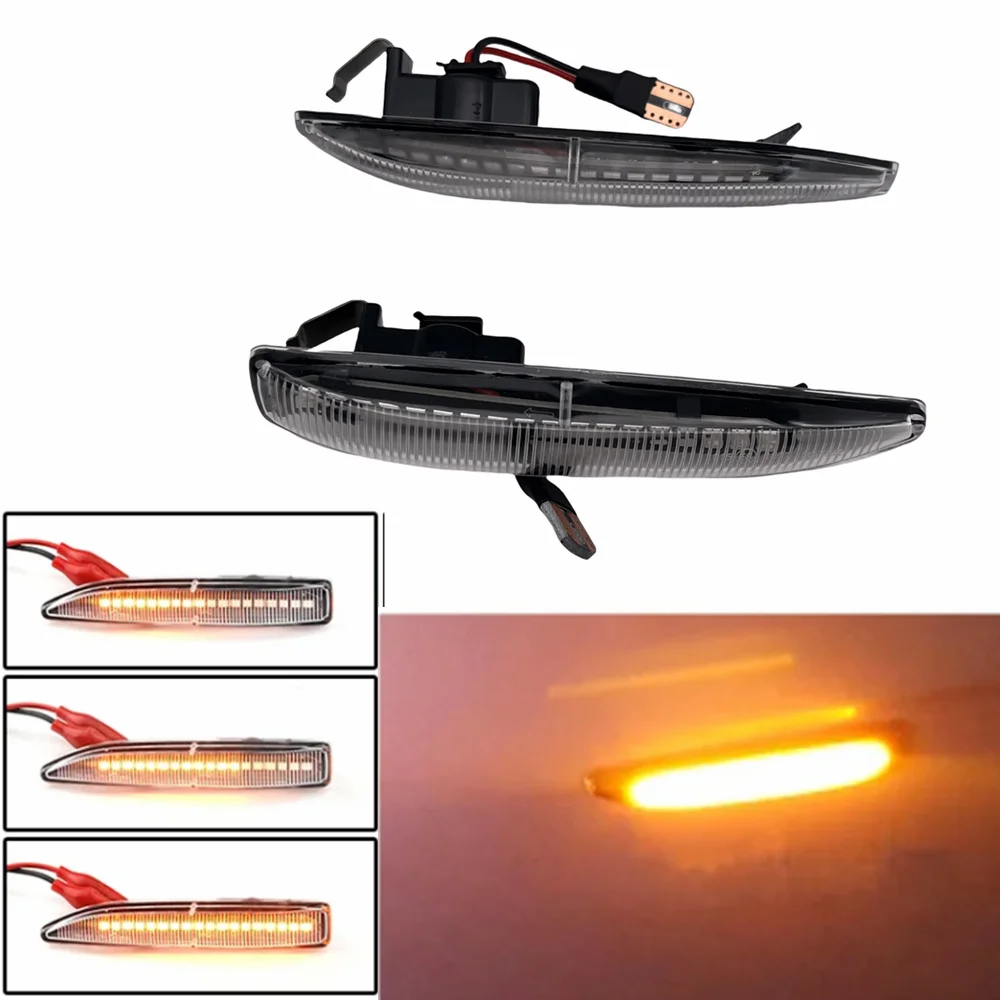 

2PCS LED Dynamic Turn Signal Side Marker Lights Side Repeater Lamp For BMW 7 Series E65 E66 E67 E68 2002 2003 2004 2005 - 2008
