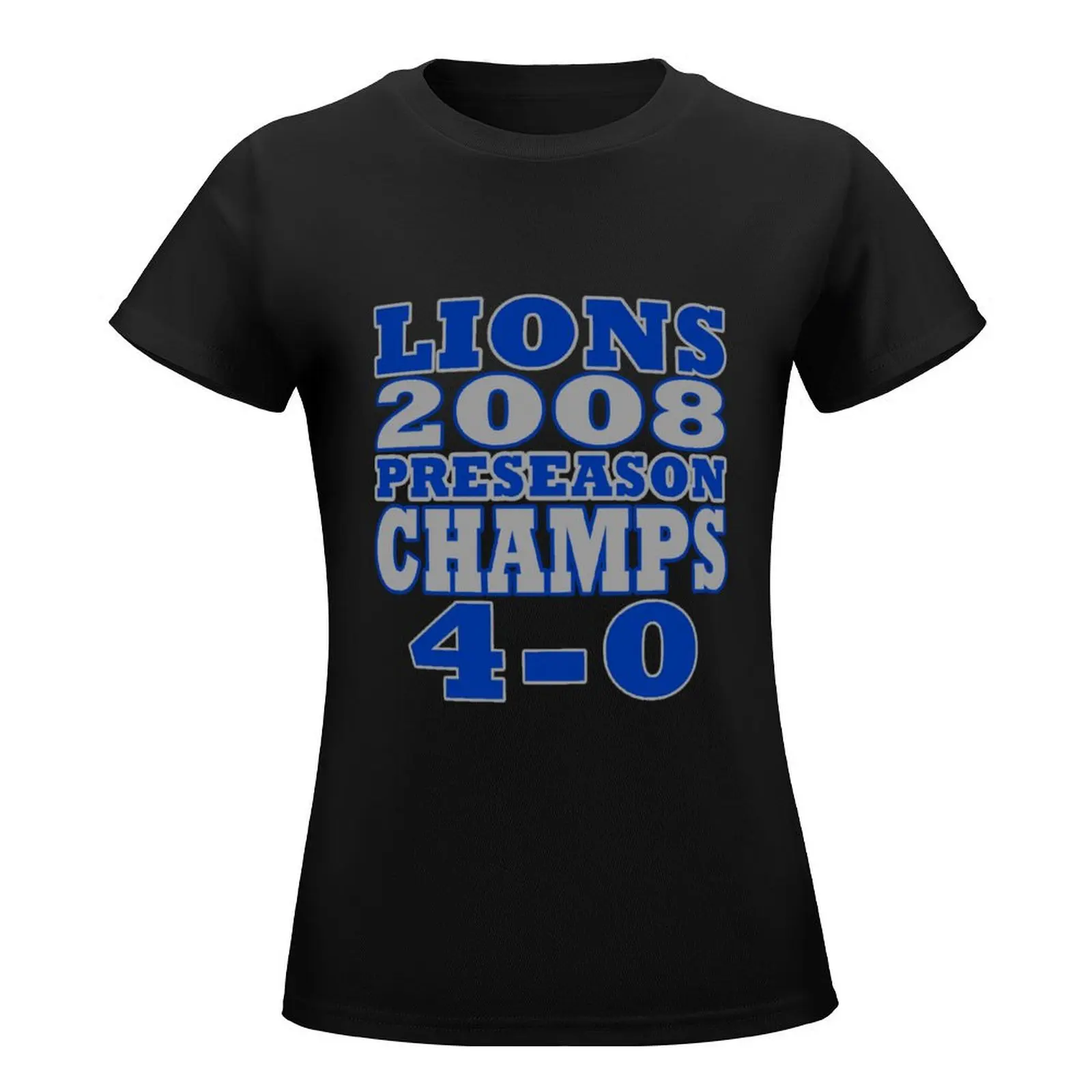 Funny Lions Football Preseason Champs 2008 T-Shirt heavyweights plain customs Womens graphic t shirts