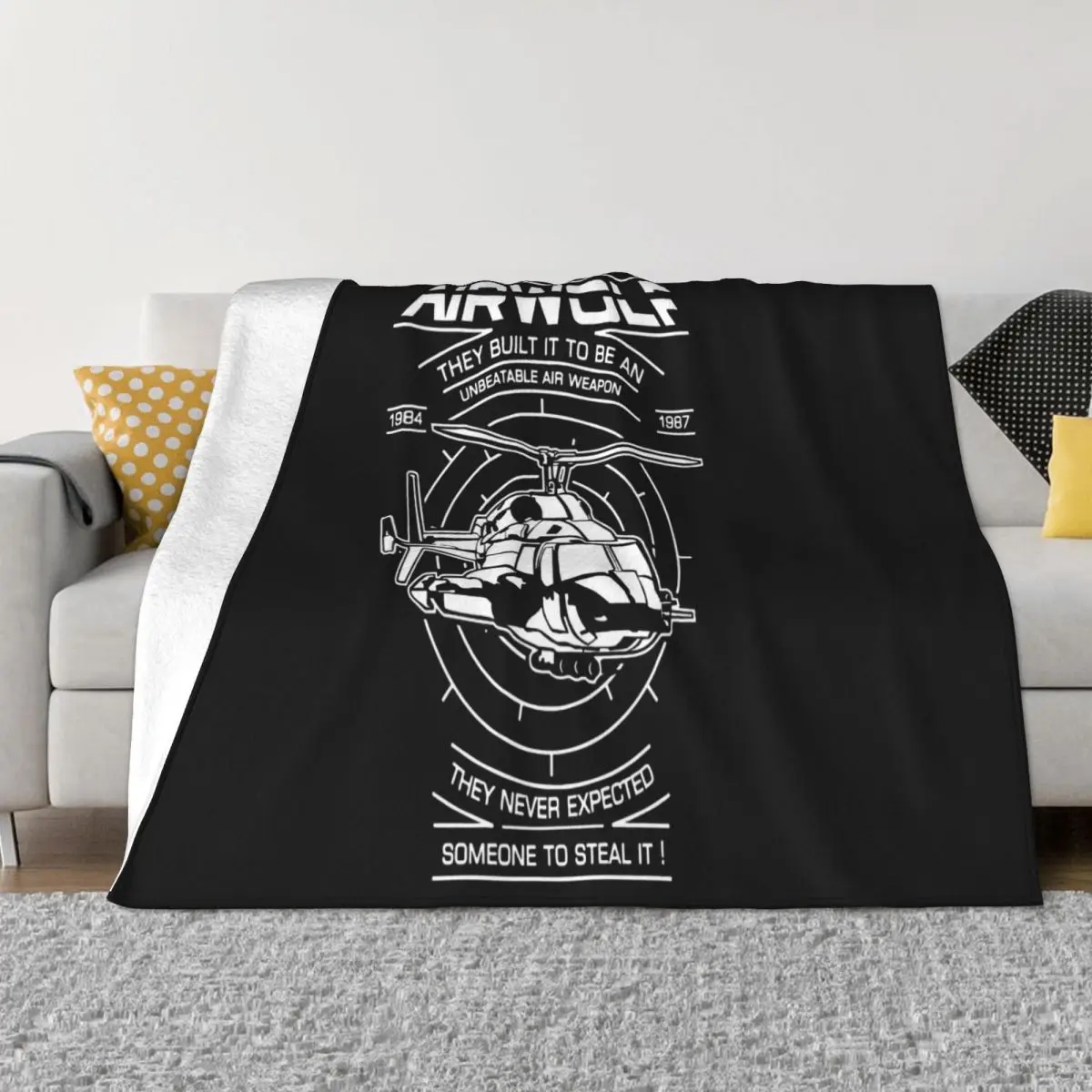 Airwolf Supercopter Mens Swea Cool Women Men Pride Kawaii Anime Rap Humour Novelty Wholesale Throw Blanket