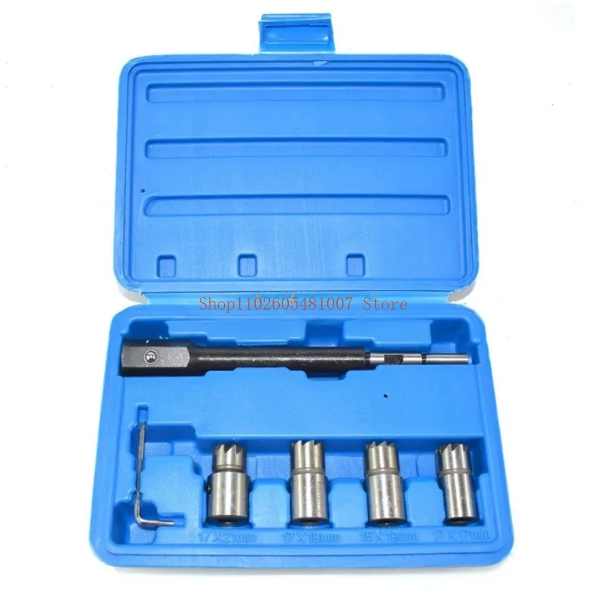 1Set Injector Remover 5Pcs Diesel Injector Seat&Cleaner Carbon Remover Seat Tools Cutter Milling Cutter Set Universal Car Too