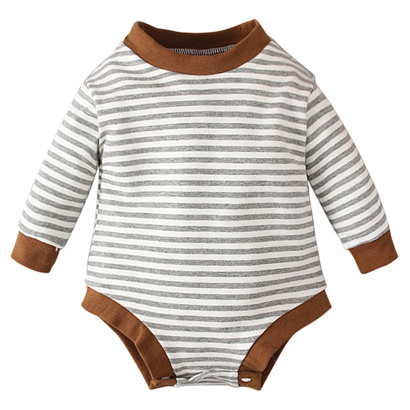 

Spring Newborn Girls Clothes Toddler Boy Outfits Korean Casual Stripe Long Sleeve Cotton Bodysuit Jumpsuits Baby Romper BC863