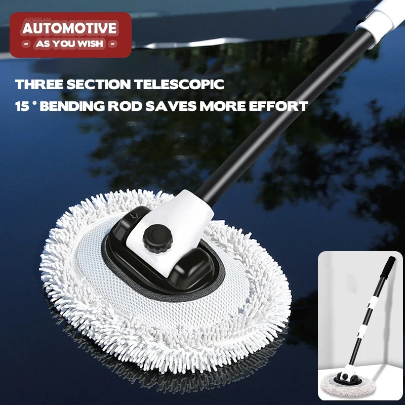 Car Cleaning Brush Mop Kit Wash Brush Chenille Microfiber Car Wash Brush Telescopic Long Handle Cleaning Mop Car Cleaning Too