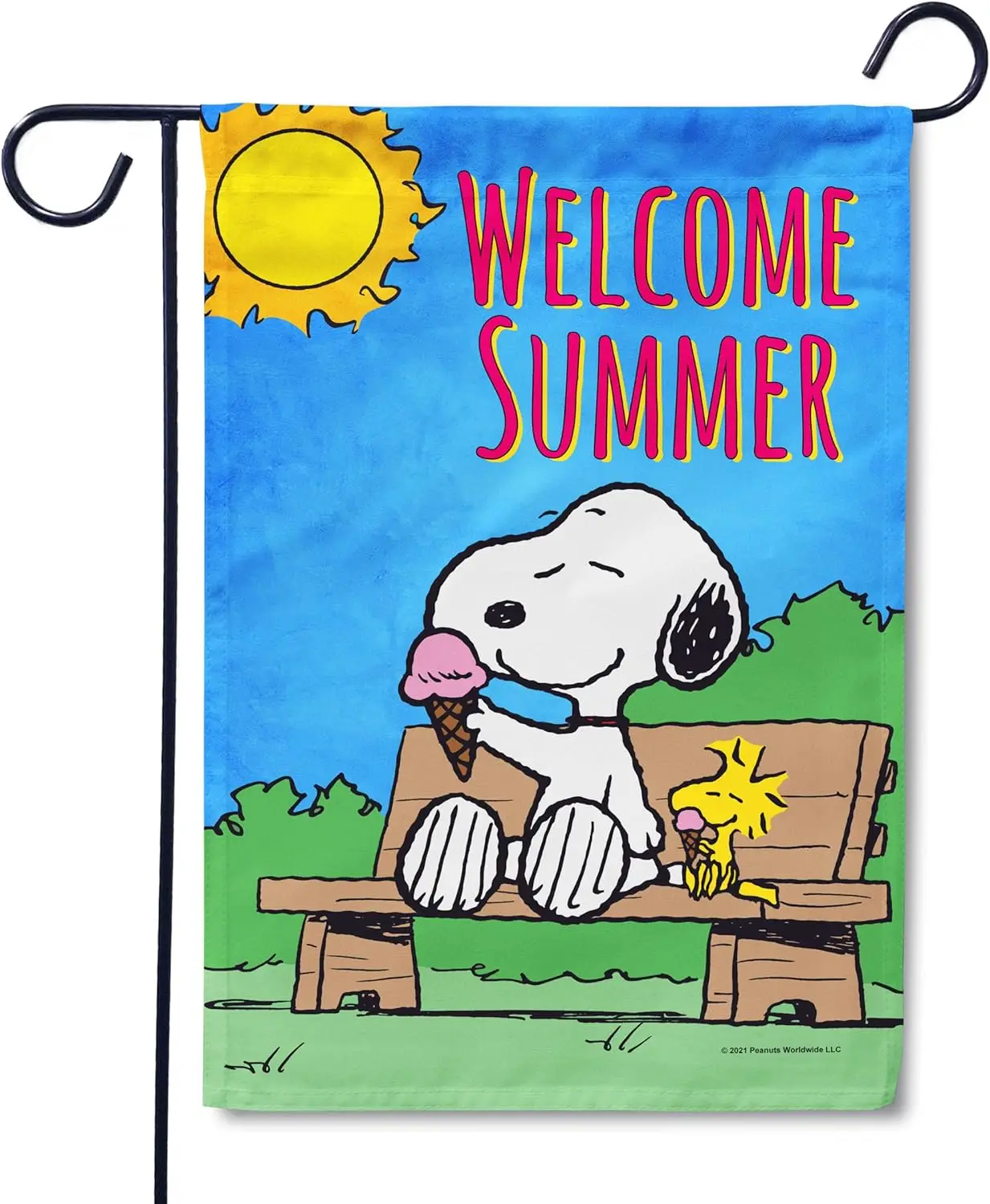 Flagology.com, PEANUTS®, PEANUTS® Welcome Summer & Woodstock – Garden Flag ;, Officially Licensed PEANUTS®, Summer