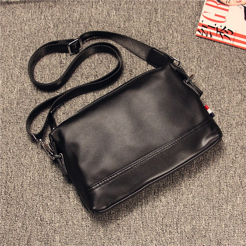Trendy Soft Leather Single Shoulder Bag for Men Casual Crossbody Handbag Large Capacity Waist Bag Korean Style Fashionable