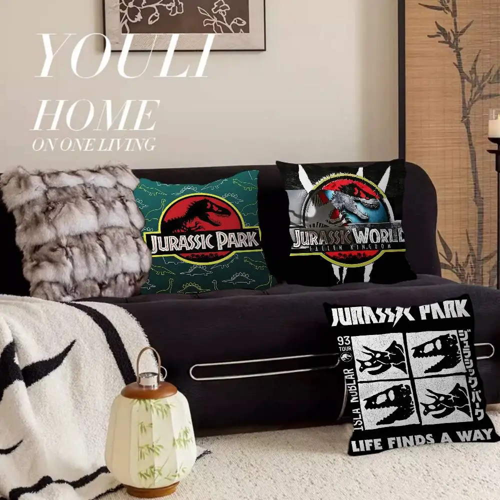 Dinosaur J-Jurassic Park Pillow Cushion Cover Pillowcase Living Room Sofa Home Decor Customized