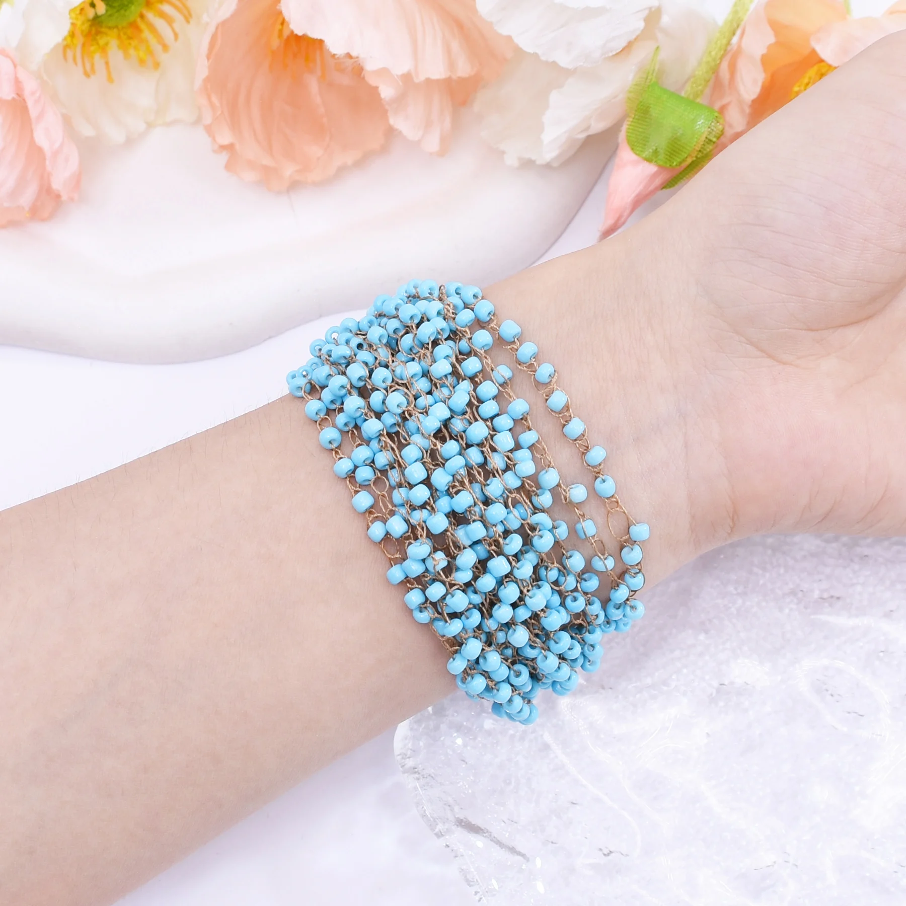 

Богемный модный цвет дофамина, преувеличенная личность, браслет ручной работы из бисера, ожерелье, универсальный тренд для отдыха на море