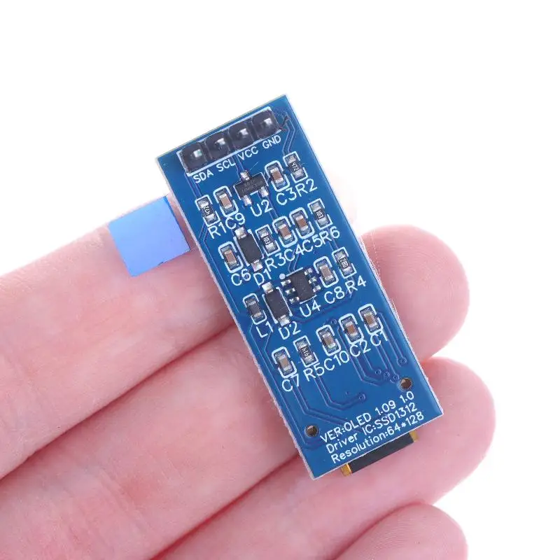 1.09 Inch OLED Display Module 128x64 SSD1312 I2C 4 Pin Interface For Arduino Raspberry Pi Low Power Wide View