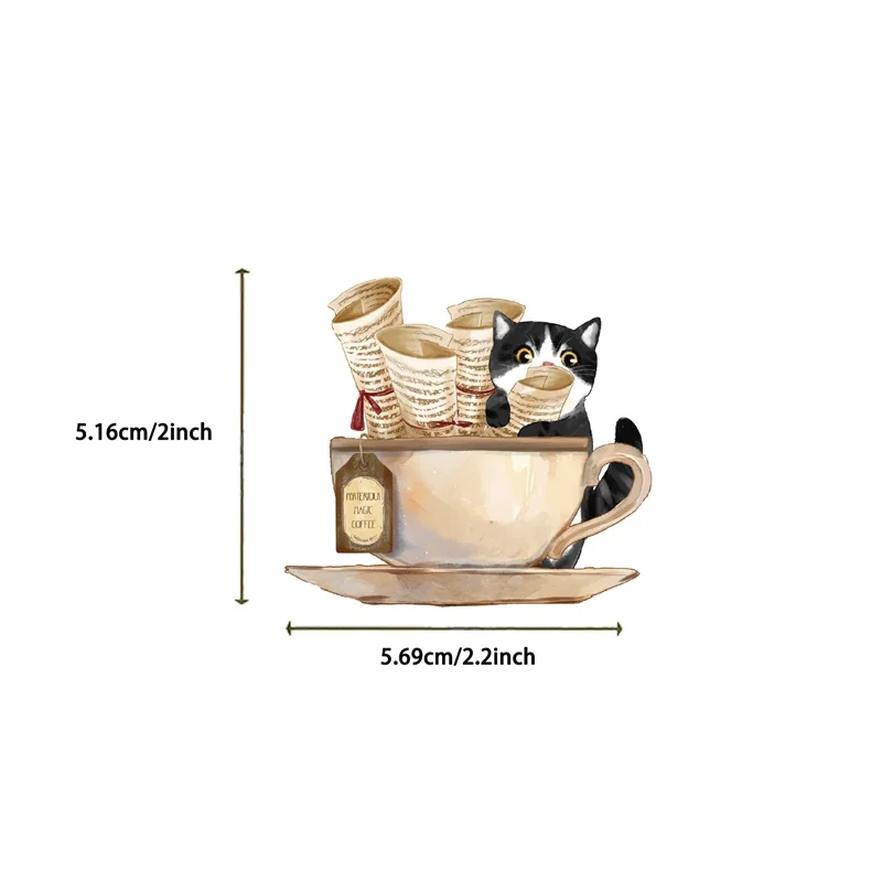 50PCS Kawaii Magic Cat PET Sticker Aesthetic Transparent Decoration Scrapbooking Stationery Hand Accounting Supplies